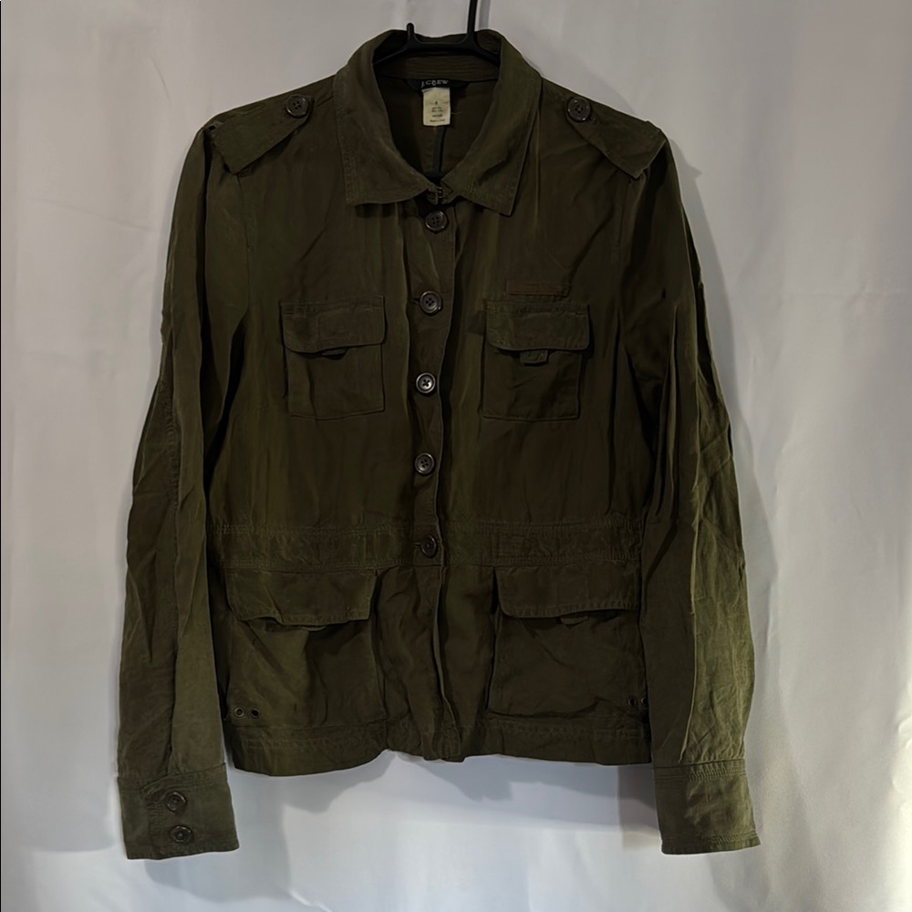 J.Crew | Olive Silk Linen Blend Jacket